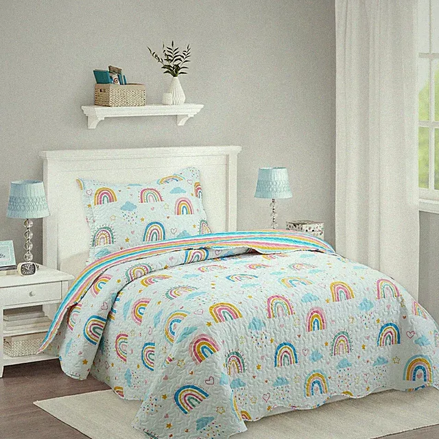 2/3PCS Coloured Quilts Bedspreads and Blankets Light and Warm All Year Round