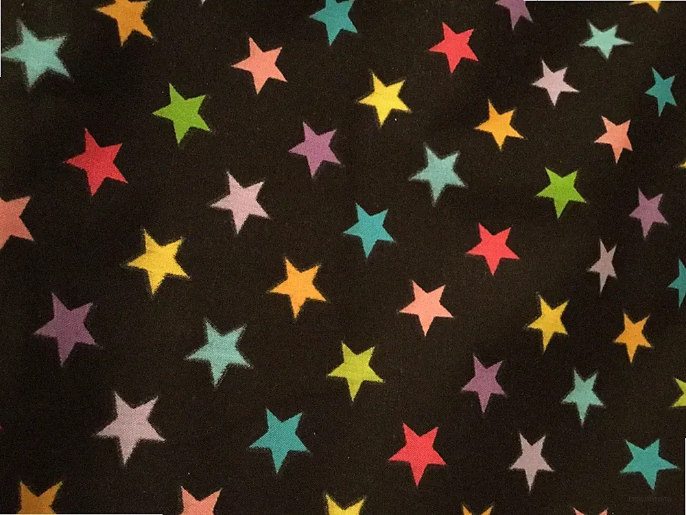 BED SKIRT KOMBOZE FULL RAINBOW STARS Black NEW