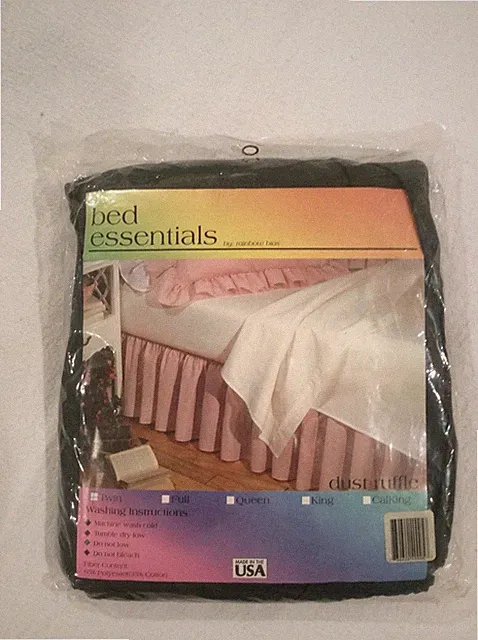 Dust Ruffle Twin Size Bed Skirt Bed Essentials By Rainbow Bias Blue & New W/ Tag