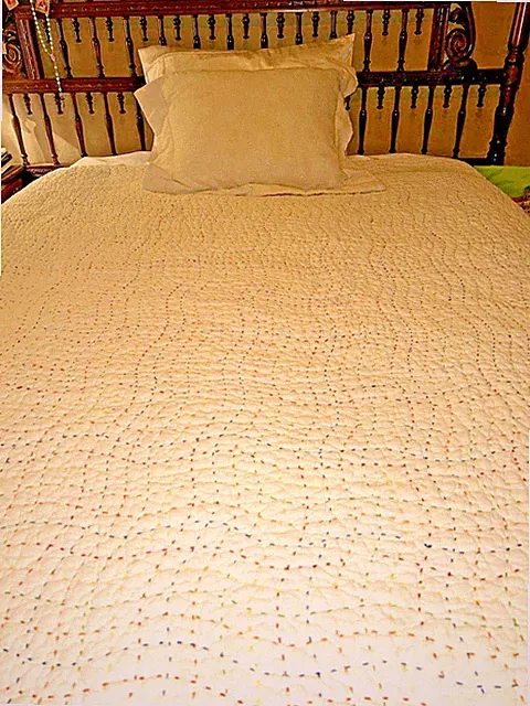 Hand Made Kantha Quilt / Bedspread Rainbow Colors