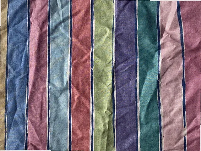 JP Stevens Rainbow Stripe Bedskirt Dust Ruffle Full 14”
