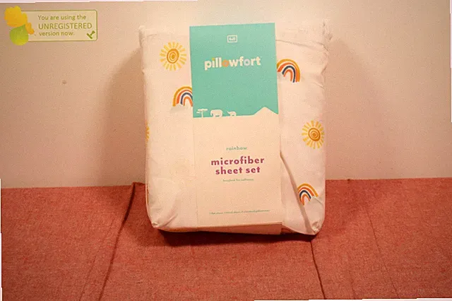 Pillowfort Full Rainbow Microfiber Kids' Sheet Set White