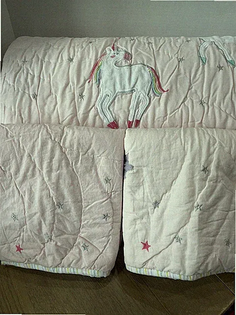 Pottery Barn Kids Molly Rainbow Unicorn Full Queen Quilt 2 standard shams