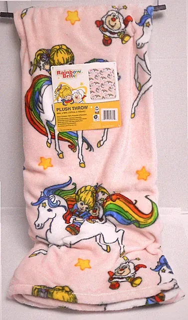 Rainbow Brite Plush Soft Pink Throw Blanket 50" x 60"
