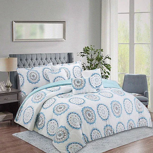 Rainbow Collection Luxury 7-Piece Mandala Comforter Set - Cal King