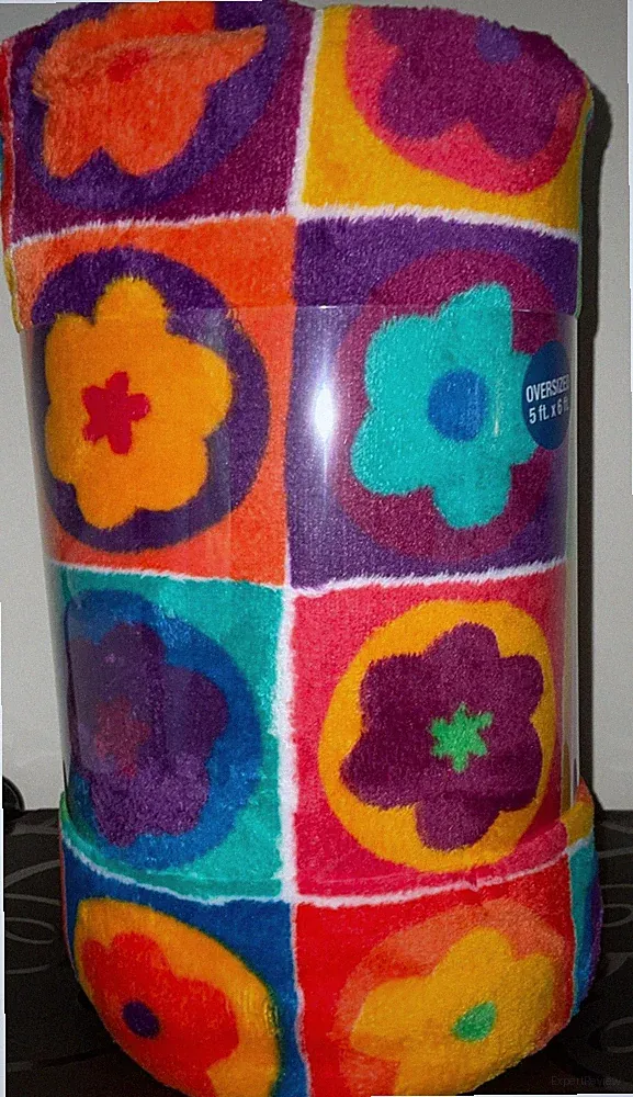 Rainbow Pride Floral Soft Plush Throw Blanket 5' x 6 ft - The Big One - New