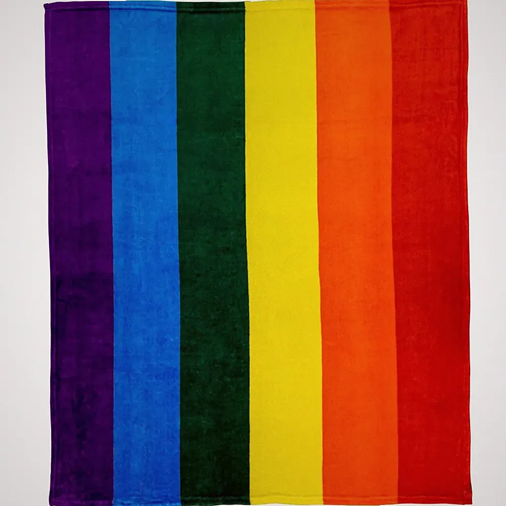 Rainbow Soft Plush 50x60in Blanket LGBTQ Pride Warm Cozy Bed Sofa Throw Blanket