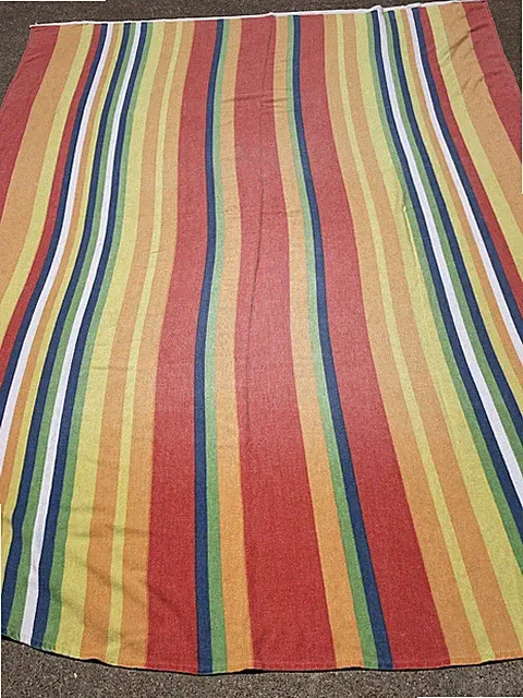 RARE! Fieldcrest *RAINBOW STRIPE MCM Retro Vintage TWIN Coverlet Bedspread
