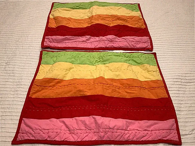 Target Home Vintage Rainbow Striped Quilted Pick Stitch Standard Pillow Shams