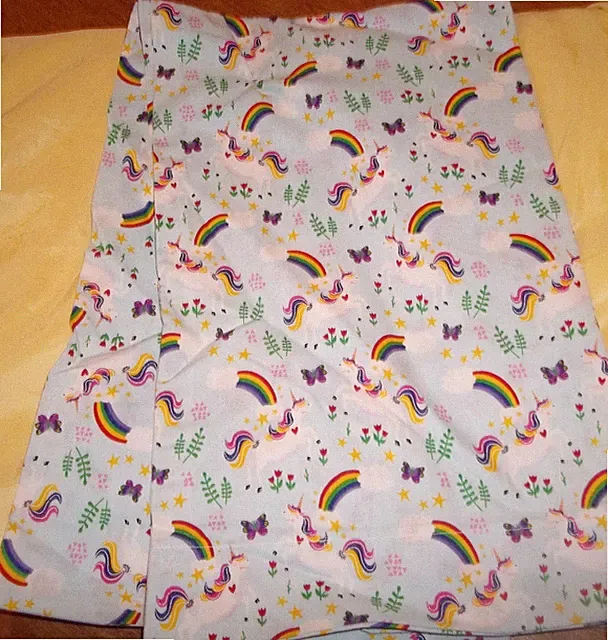 Unicorn rainbow standard handcrafted pillowcase NEW 33" x 20"