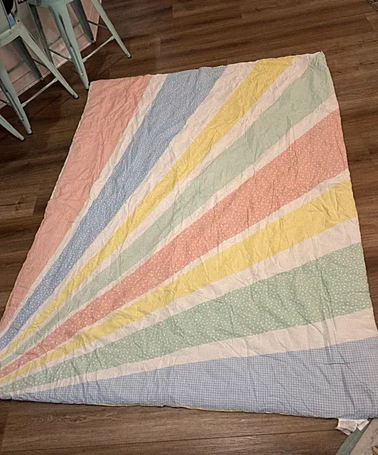 Urban Habitat Twin Size Rainbow Sunburst Reversible Cotton Coverlet Comforter