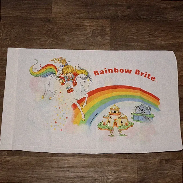 VTG 1983 Rainbow Brite Pillowcase Hallmark Standard Size Double Sided
