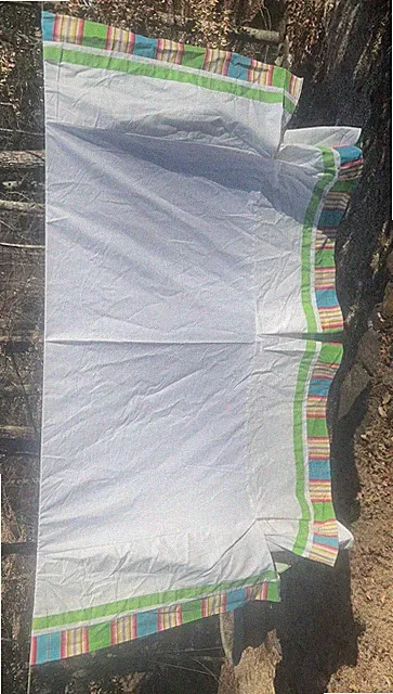 Waverly Rainbow Stripe Queen Bedskirt Tailored Dust Ruffle 15.5”Drop