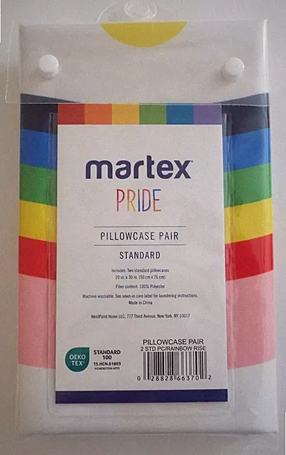 WOW! Martex Pride RAINBOW RISE Standard Pillowcase Pair & FAST FREE SHIP!